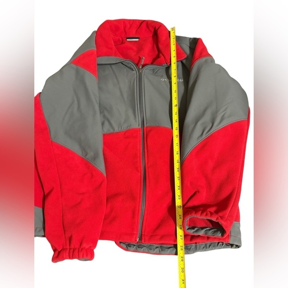 Columbia Mens Red & Gray Columbia Full Zip Fleece Jacket XL - Picture 7 of 8